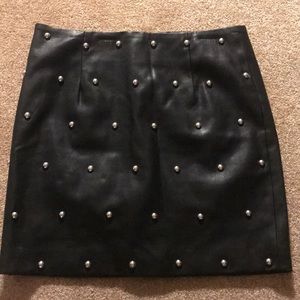 Leather mini skirt
